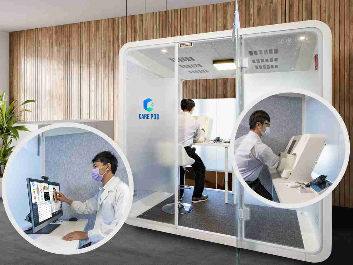 达擎于医疗科技展中展出＂远距诊疗舱＂，，以因应医疗数字化及社会高龄化趋势下、、、复诊及慢性病患等族群对于远距看诊需求逐渐升高所推出的创新整合方案。。多功能合一、、高隐私性的远距诊疗舱可根据病患端与医师端的不同需求，，，，提供弹性化及客制化功能，，，节省医生和病患的精力及时间